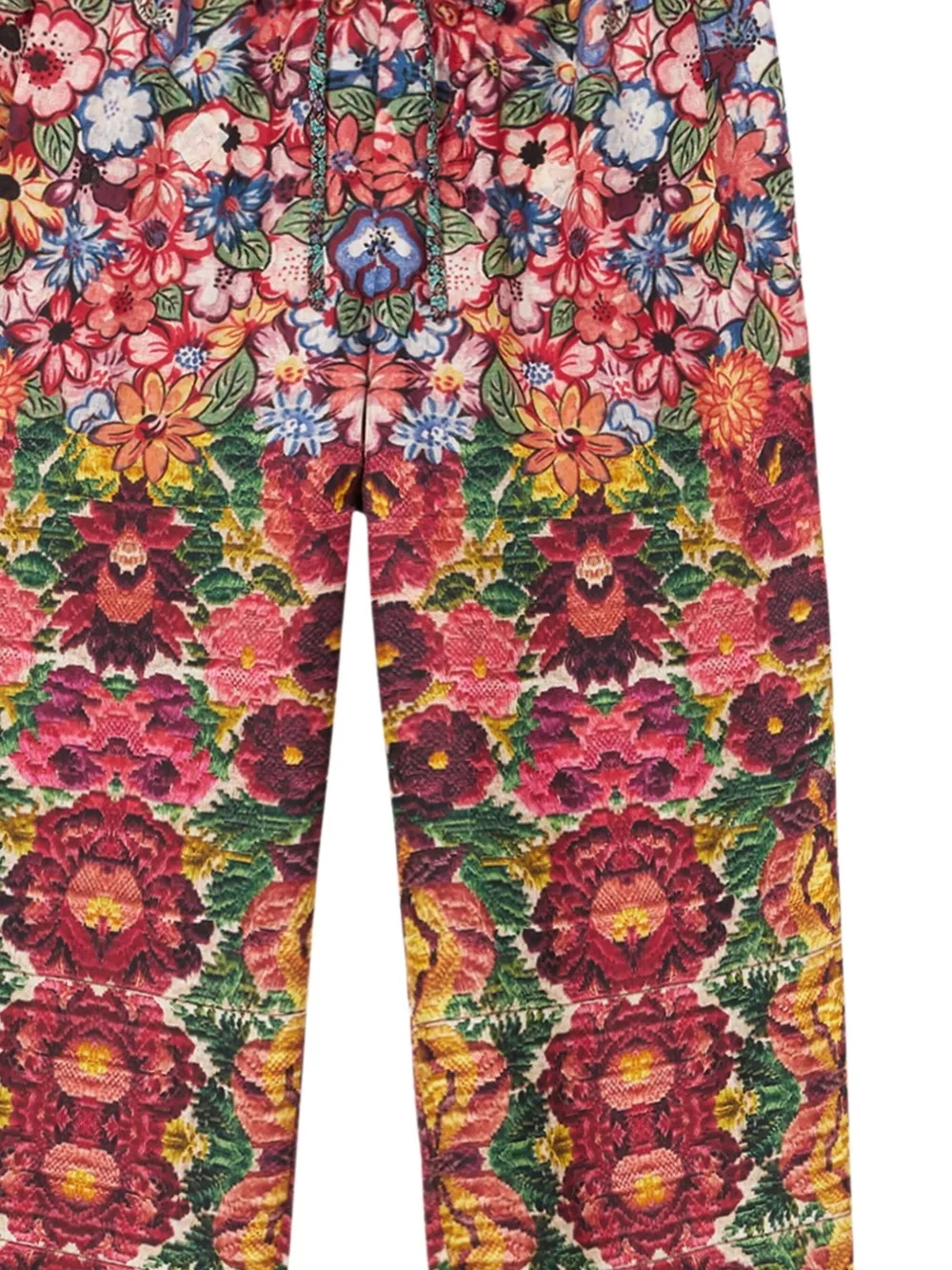 Pierre-louis Mascia Aloe Floral-print Drawstring Trousers In Multi