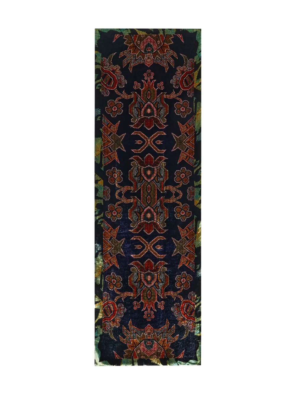 Pierre-Louis Mascia patterned velvet scarf Blauw