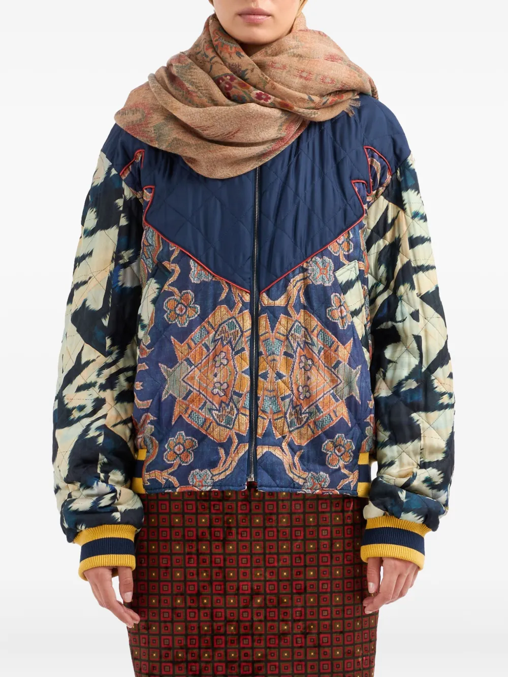 Pierre-Louis Mascia patterned scarf Beige