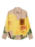 Pierre-Louis Mascia Aloegots peony-print pocket shirt - Yellow