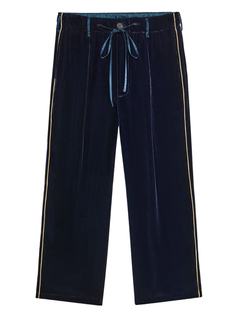 Pierre-Louis Mascia Kanpur velvet side-stripe trousers - ブルー Pierre-Louis Mascia Kanpur velvet side-stripe trousers - ブルー