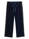 Pierre-Louis Mascia Kanpur velvet side-stripe trousers - Blue
