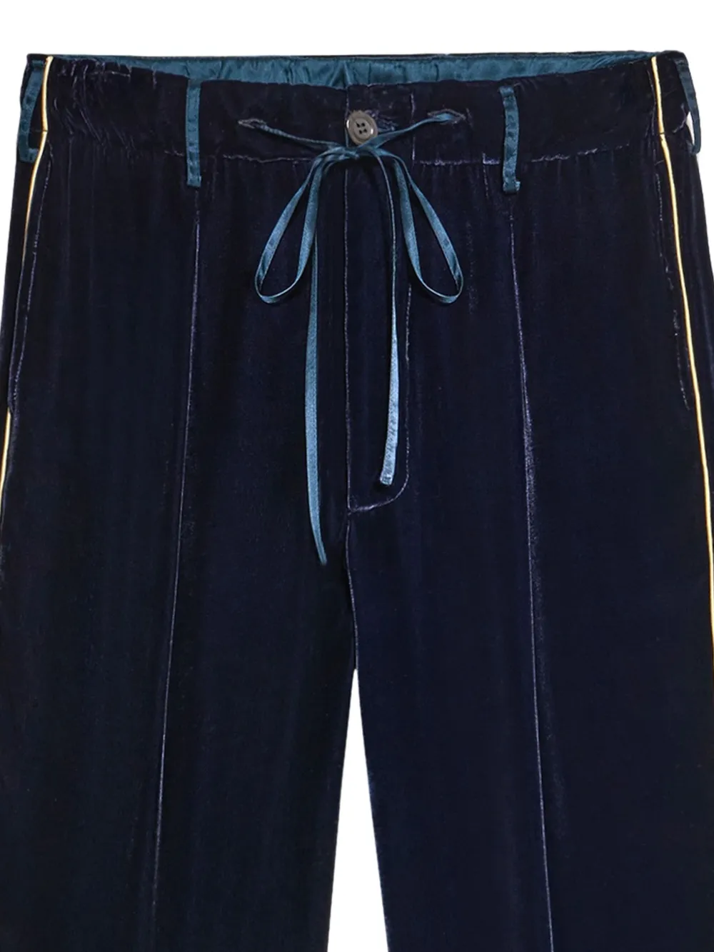 Pierre-Louis Mascia Kanpur velvet side-stripe trousers Blauw