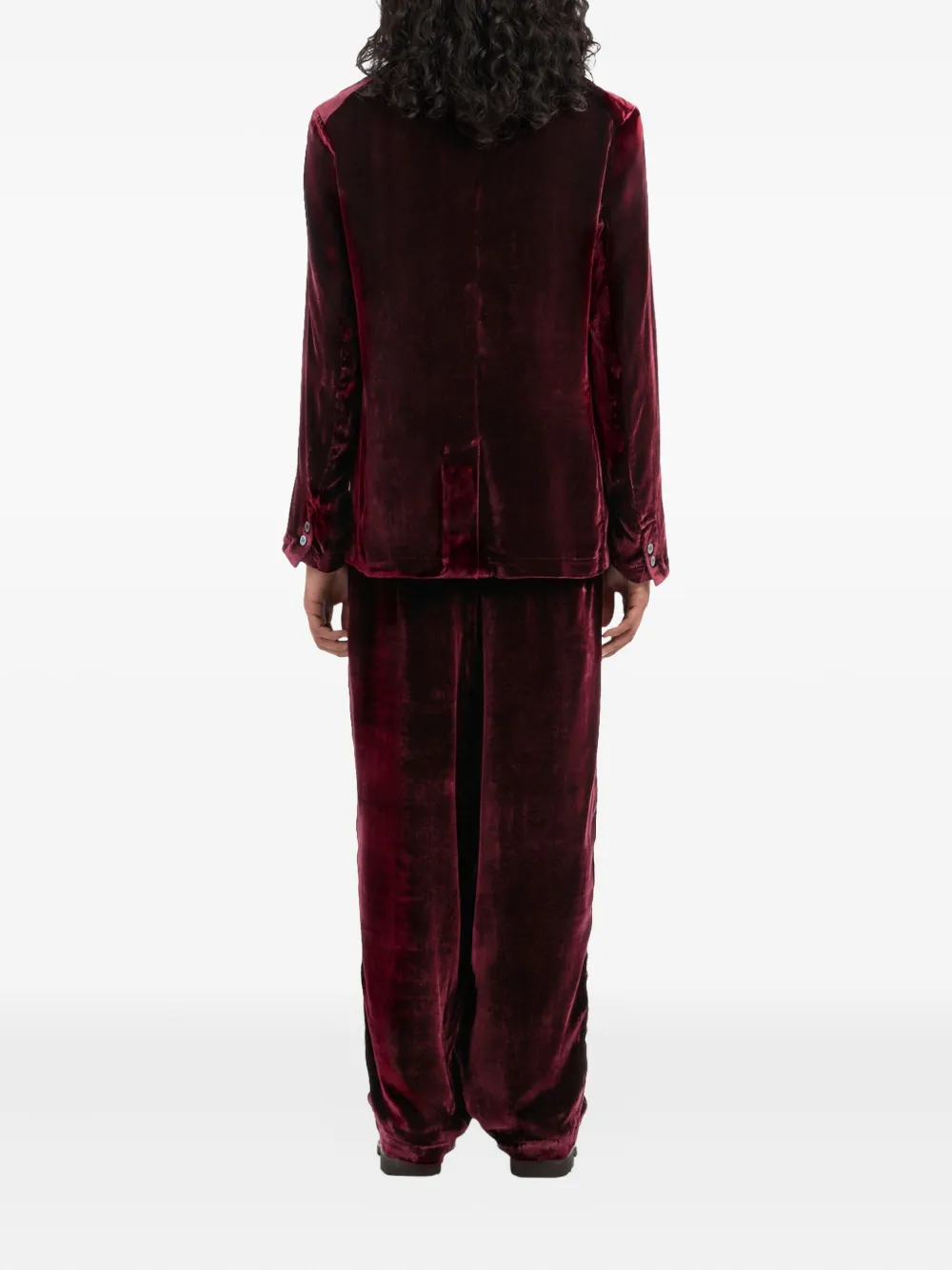 Pierre-Louis Mascia double-breasted velvet blazer Rood