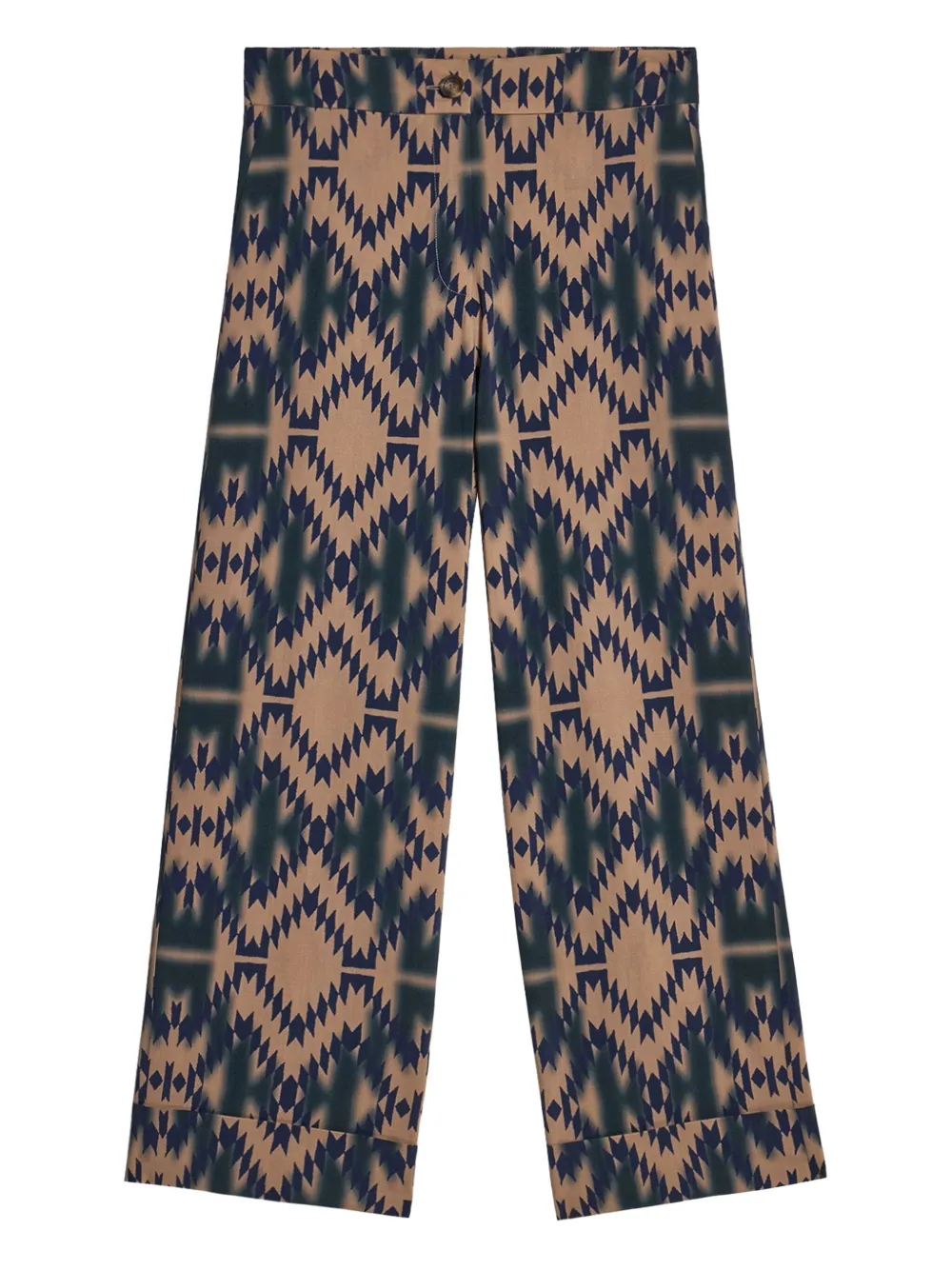 Pierre-Louis Mascia geometric-print trousers Blauw