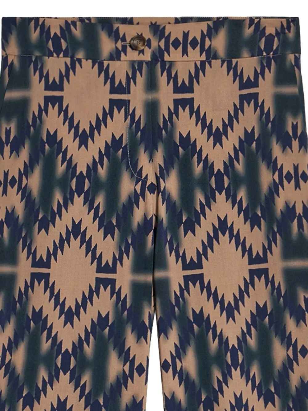 Pierre-Louis Mascia geometric-print trousers Blauw