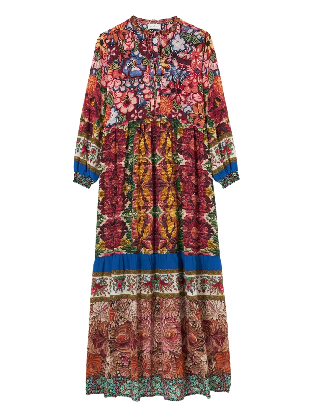 Pierre-Louis Mascia floral-print tiered maxi dress Rood