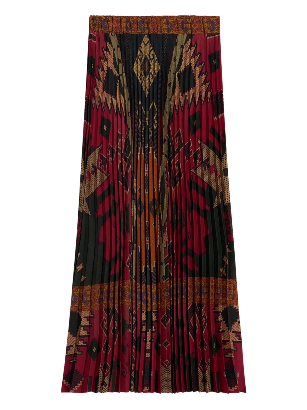 Pierre-Louis Mascia pleated patterned skirt Rood