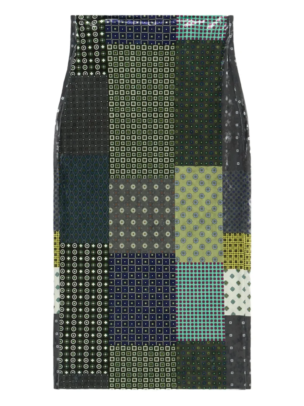 Pierre-Louis Mascia patchwork midi skirt Groen