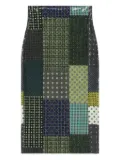 Pierre-Louis Mascia patchwork midi skirt - Green