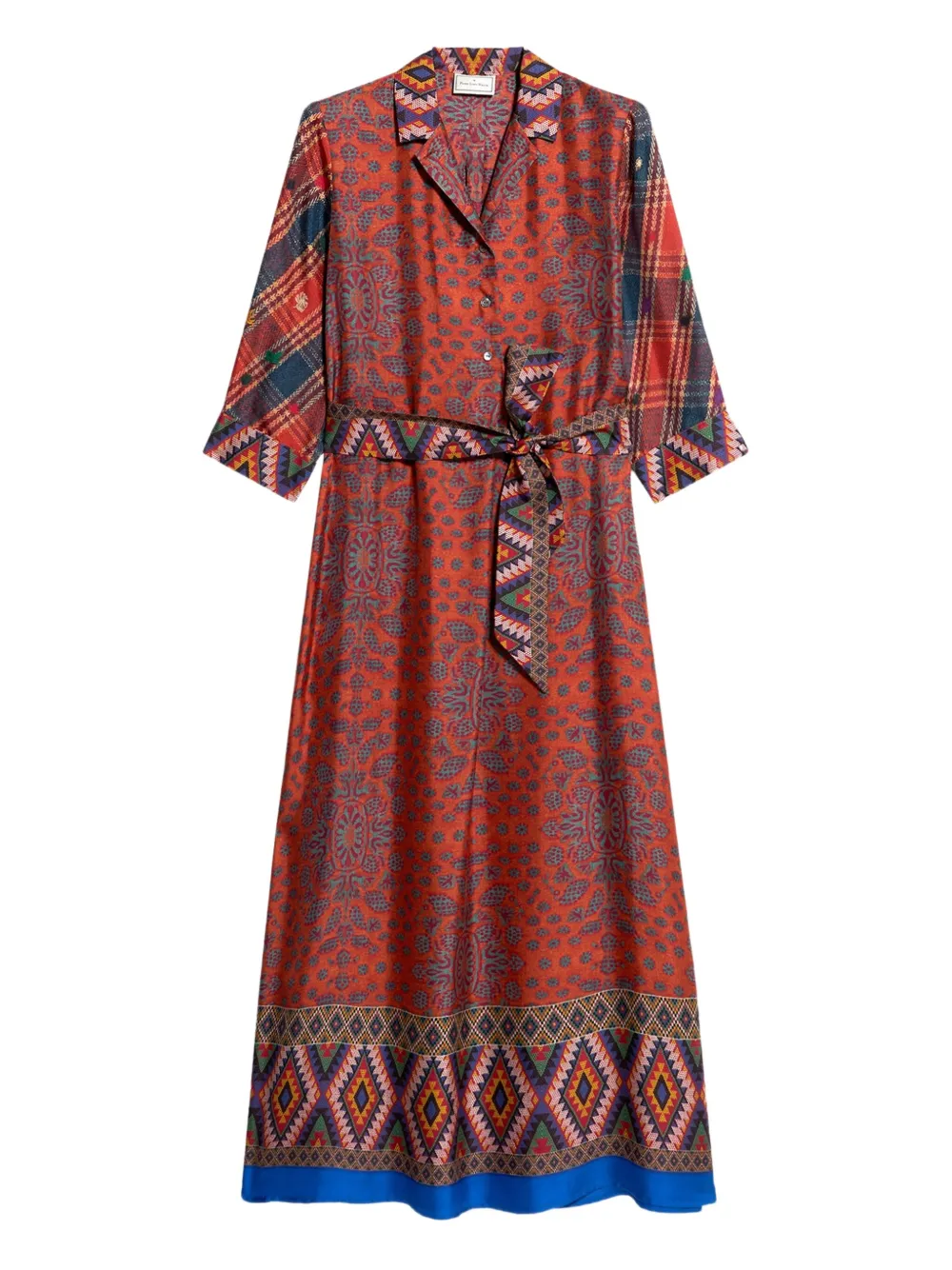 Pierre-Louis Mascia paisley-print belted midi dress Rood