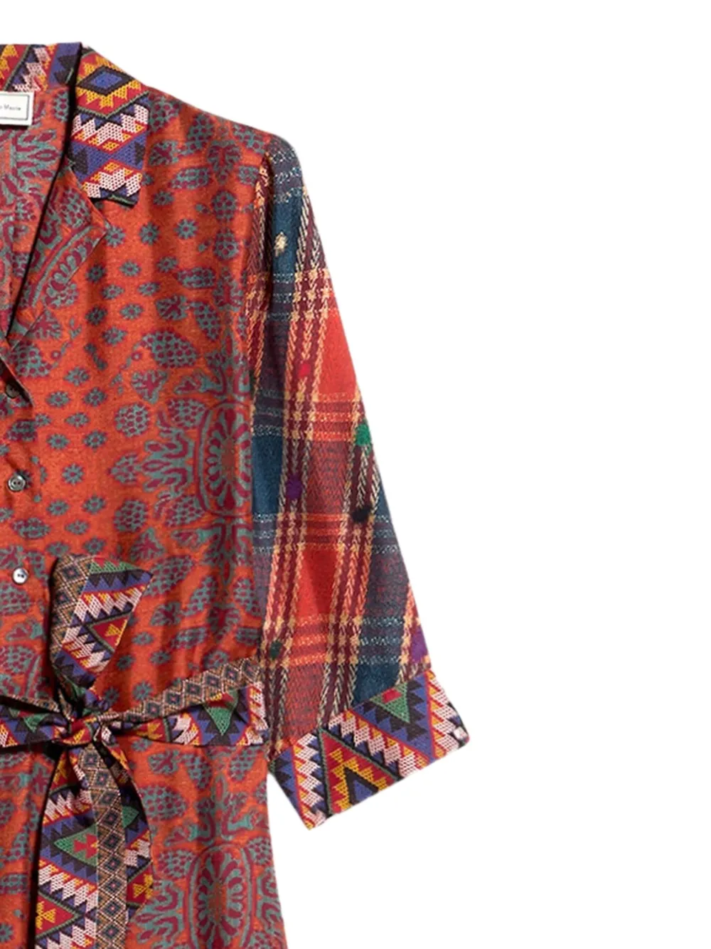 Pierre-Louis Mascia paisley-print belted midi dress Rood