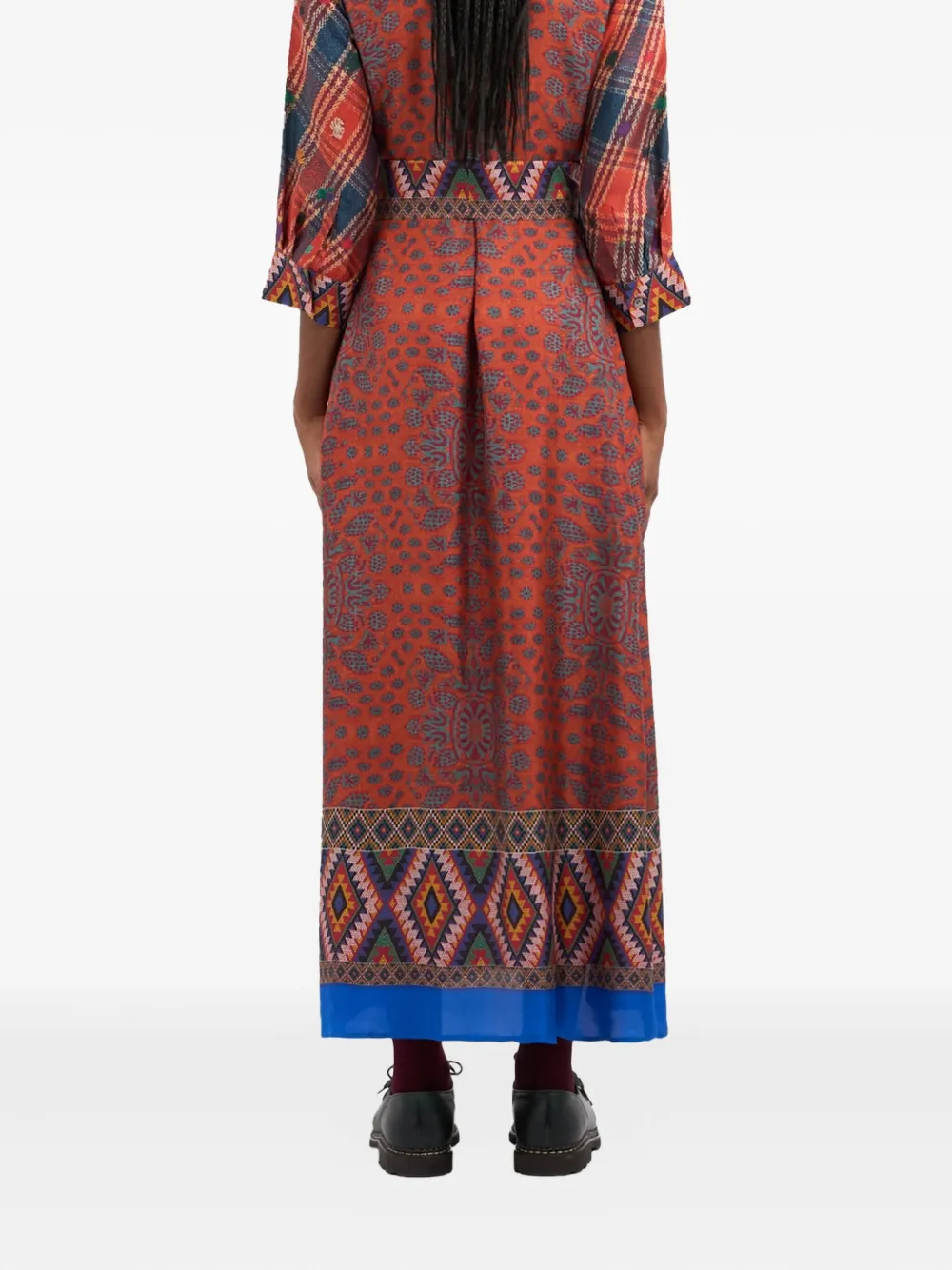 Pierre-Louis Mascia paisley-print belted midi dress Rood