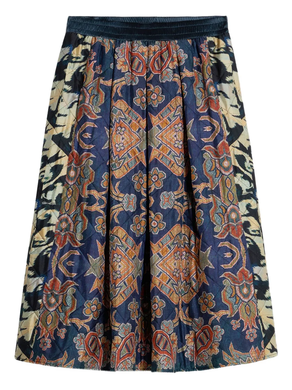 Pierre-Louis Mascia A-line geometric-pattern midi skirt Blauw