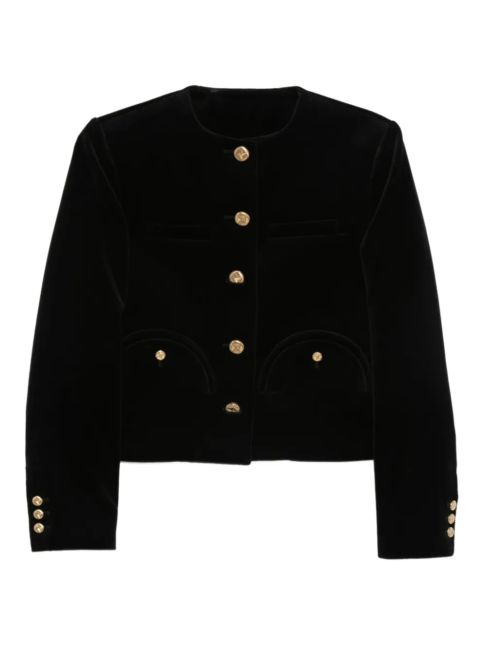 Blazé Milano button-fastening cotton-blend jacket | Black | Image 1