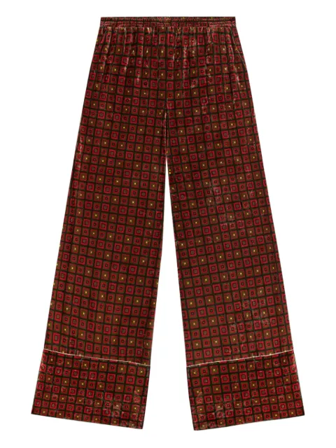 Pierre-Louis Mascia geometric-pattern velvet trousers