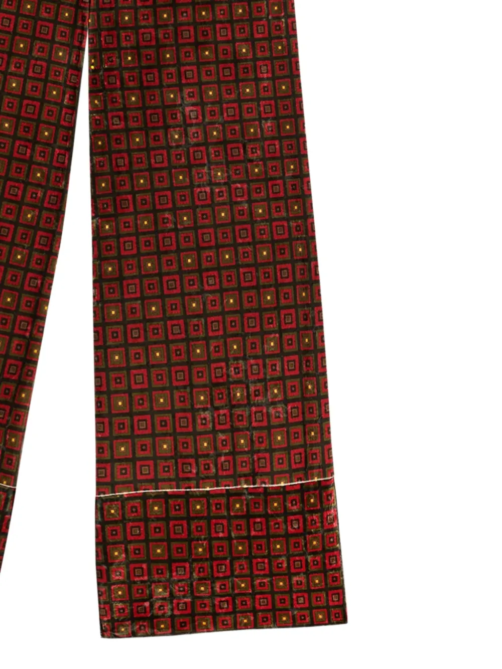 Pierre-Louis Mascia geometric-pattern velvet trousers Bruin
