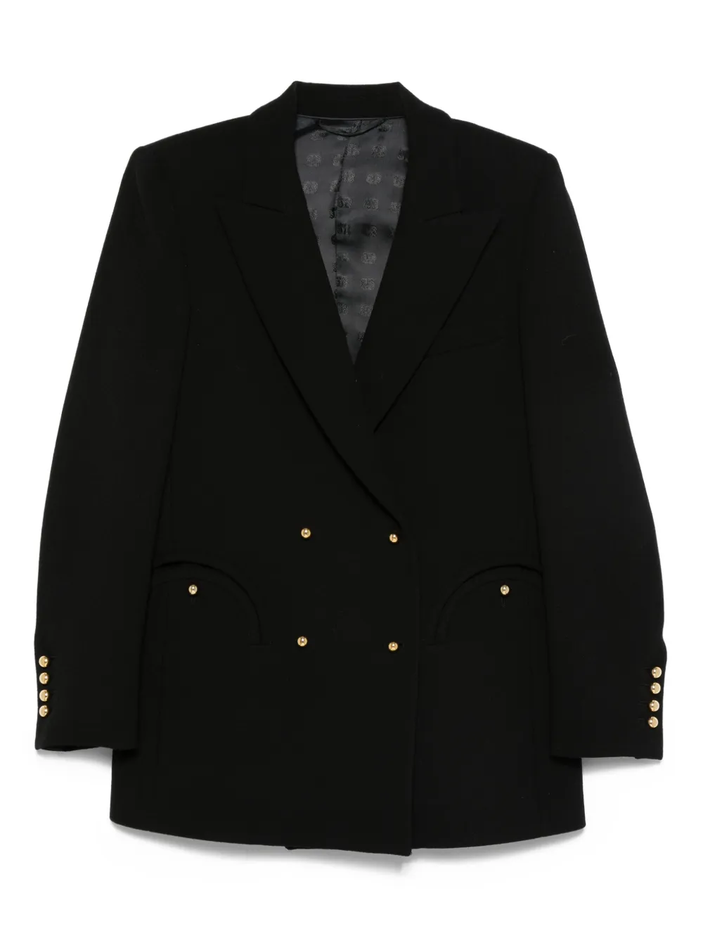 Blazé Milano double-breasted v-neck blazer | Black | Image 1