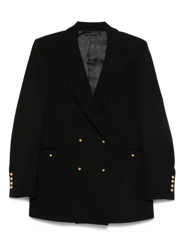 BLAZÉ Milano Double-breasted V-neck Blazer in Black