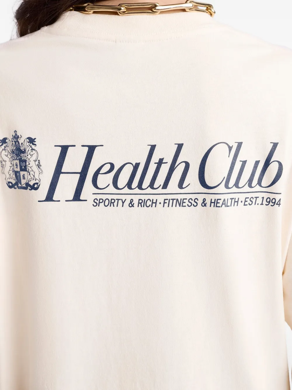 Sporty & Rich Health Club logo T-shirt Beige