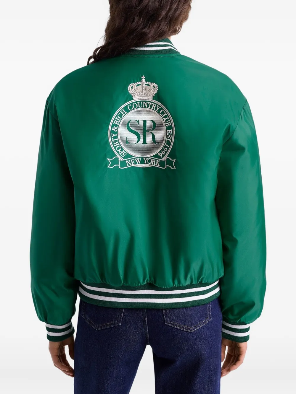 Sporty & Rich Satijnen bomberjack Groen