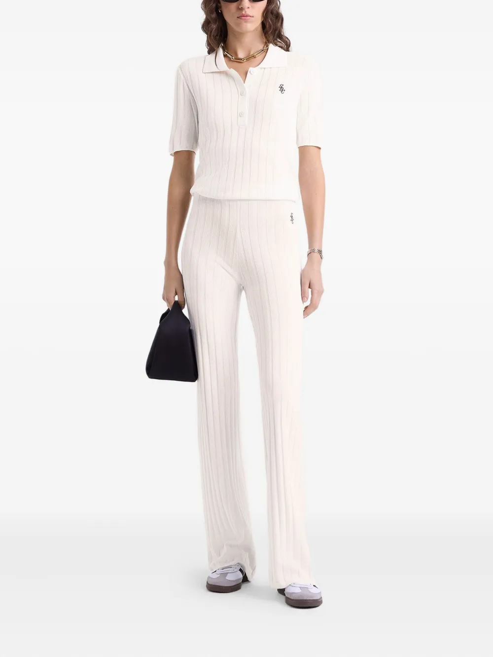 Sporty & Rich ribbed trousers - Wit