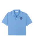 Sporty & Rich H&W crest embroidered polo shirt - Blue