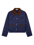 Sporty & Rich quilted corduroy-collar puffer jacket - Blue