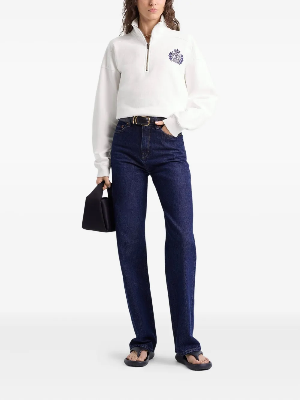 Sporty & Rich logo-embroidered half-zip sweatshirt | Sweatshirts | Image 2
