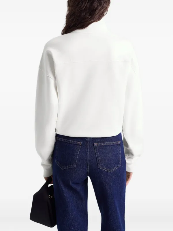 Sporty & Rich logo-embroidered half-zip Sweatshirt | White | FARFETCH