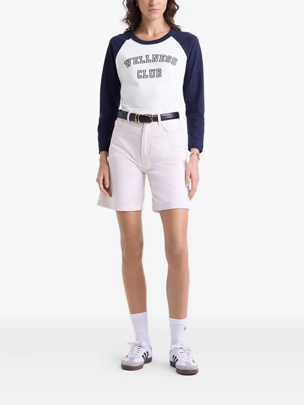 Sporty & Rich Wellness Club three-quarter-sleeve top Blauw