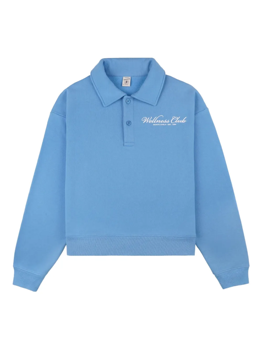 Sporty & Rich Wellness Club embroidered polo neck top Blauw