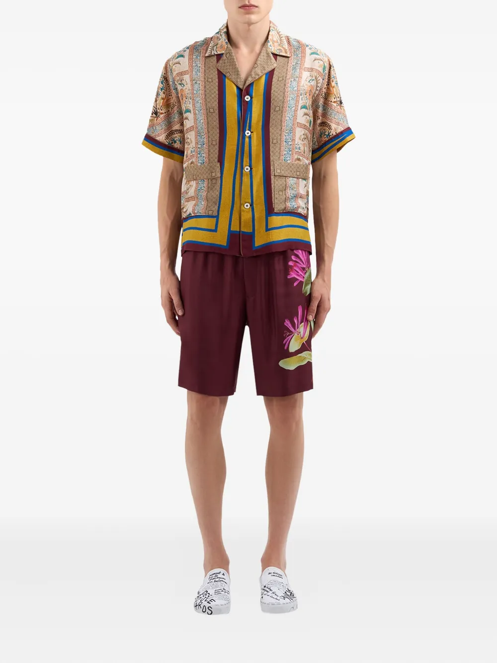 Pierre-Louis Mascia Shirt met paisley-print en zak Beige