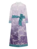 Pierre-Louis Mascia Diomedes landscape-print belted shirt dress - Purple