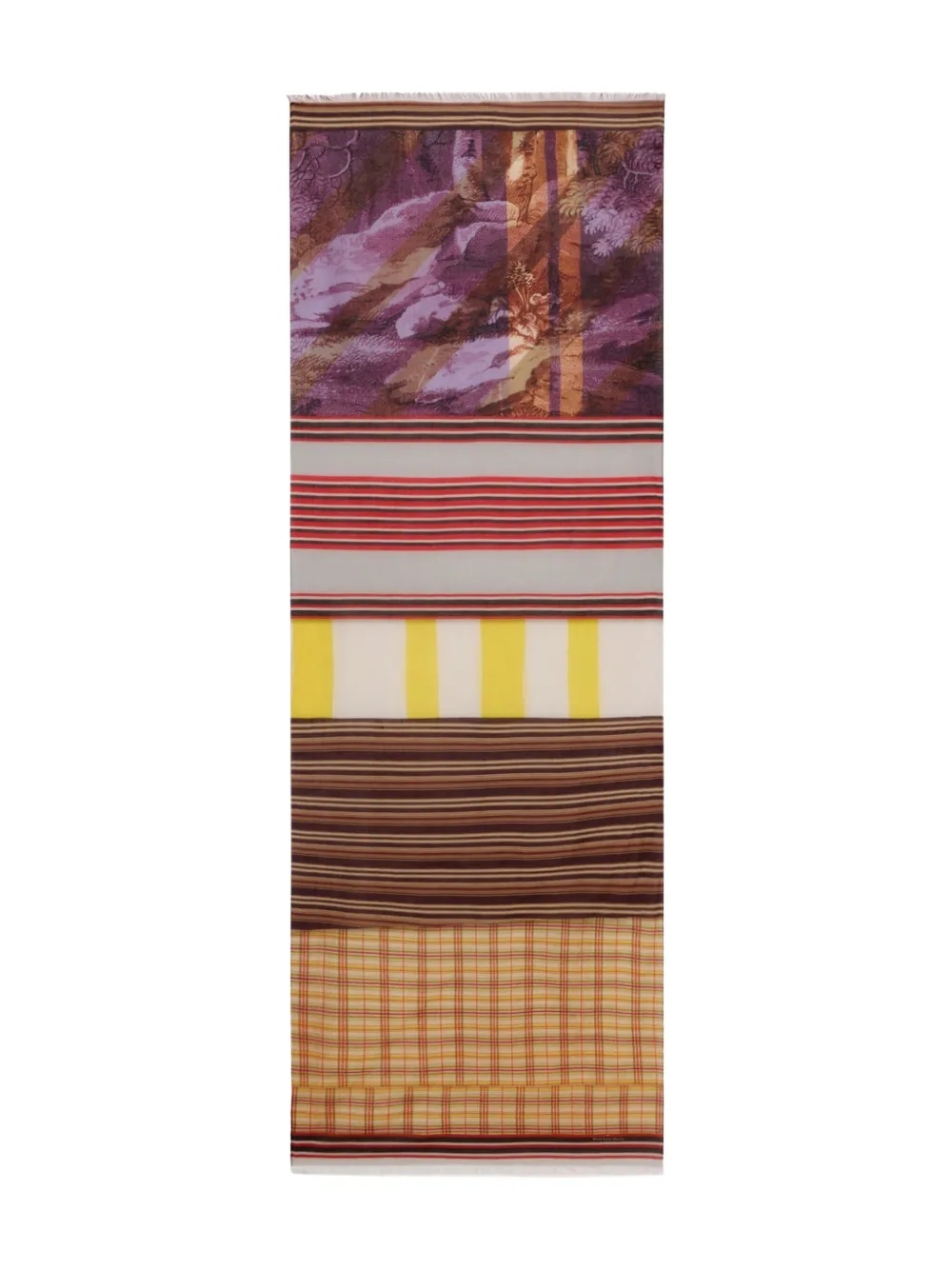 Pierre-Louis Mascia Sjaal met patchwork Bruin