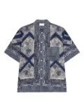 Pierre-Louis Mascia geometric-print short-sleeve shirt - Blue