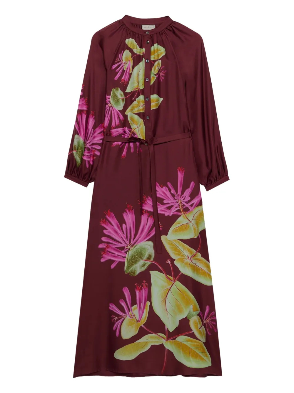 Pierre-Louis Mascia Aloe jurk met bloemenprint en ceintuur Rood