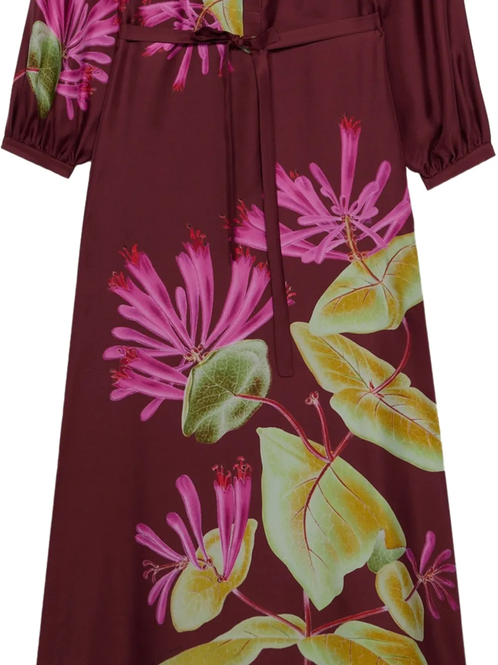 Pierre-Louis Mascia Aloe jurk met bloemenprint en ceintuur Rood