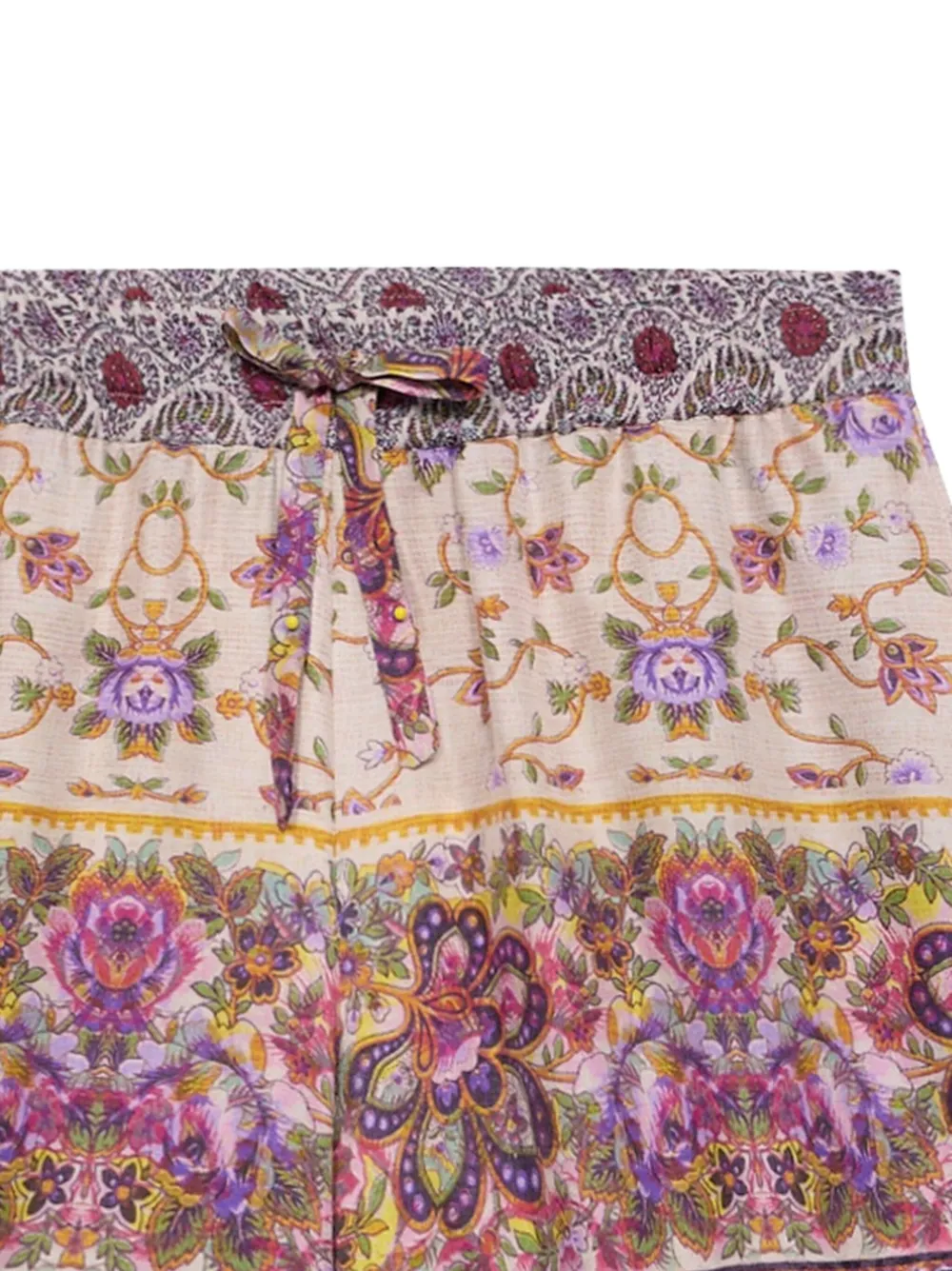Pierre-Louis Mascia Shorts met bloemenprint en trekkoord Paars