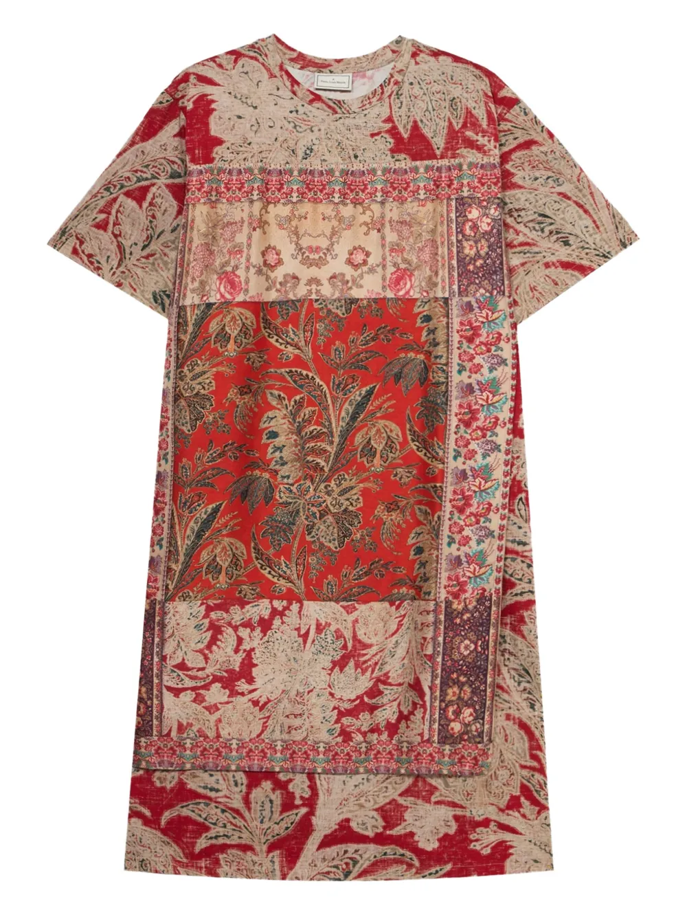 Pierre-Louis Mascia T-shirt met patchwork-print Rood