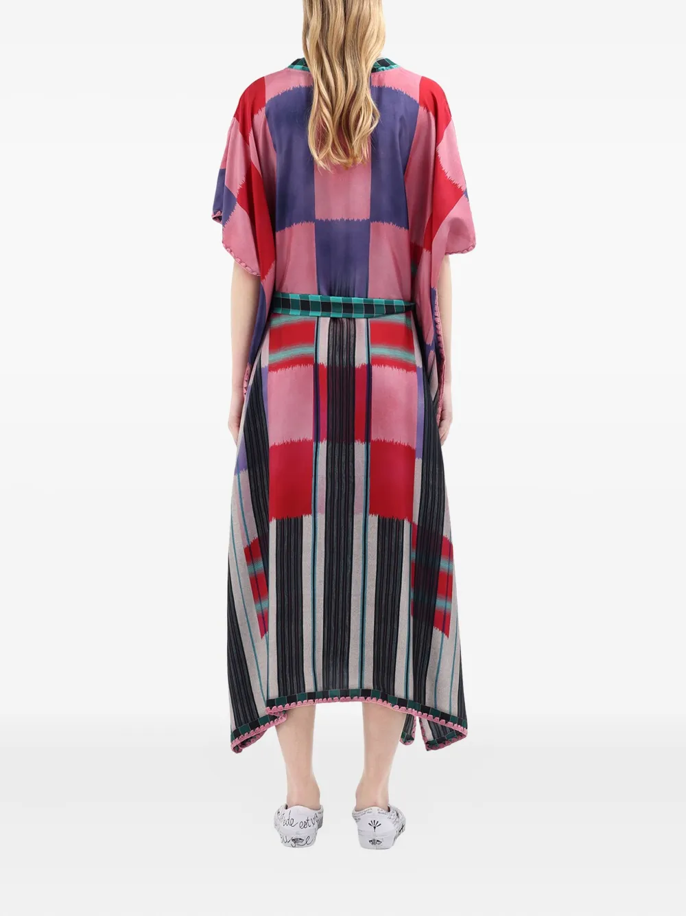 Pierre-Louis Mascia Aloe maxi-jurk met abstracte print en ceintuur Roze