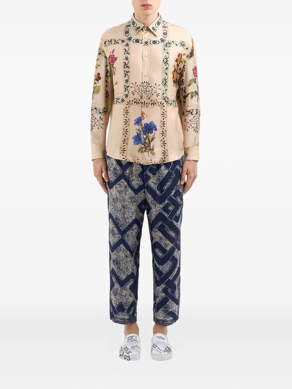 Pierre-Louis Mascia Shirt met bloemen Beige
