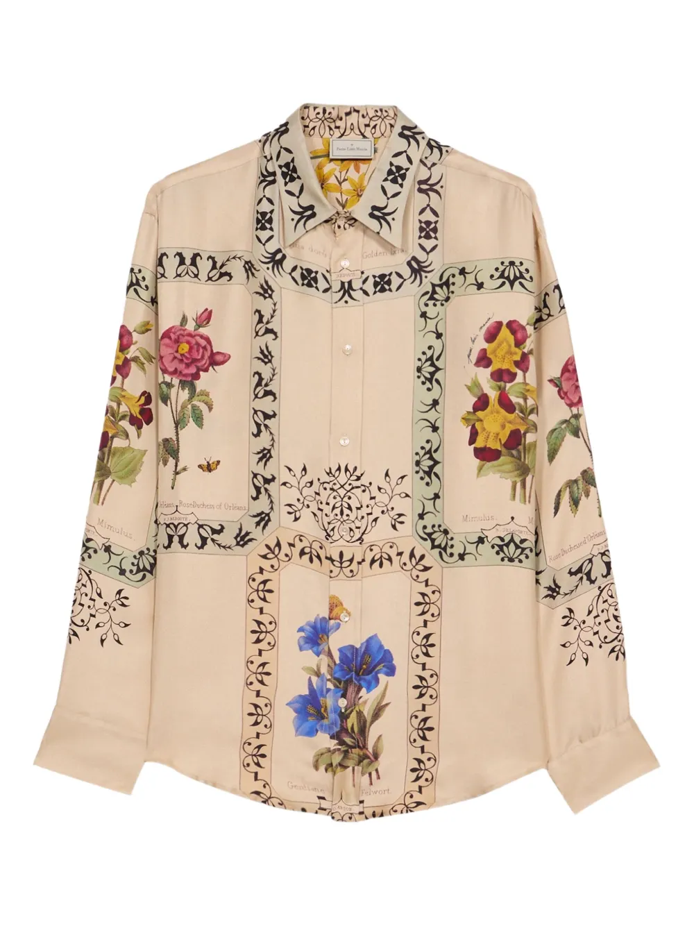 Pierre-Louis Mascia Shirt met bloe Beige
