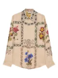 Pierre-Louis Mascia floral-panel shirt - Neutrals