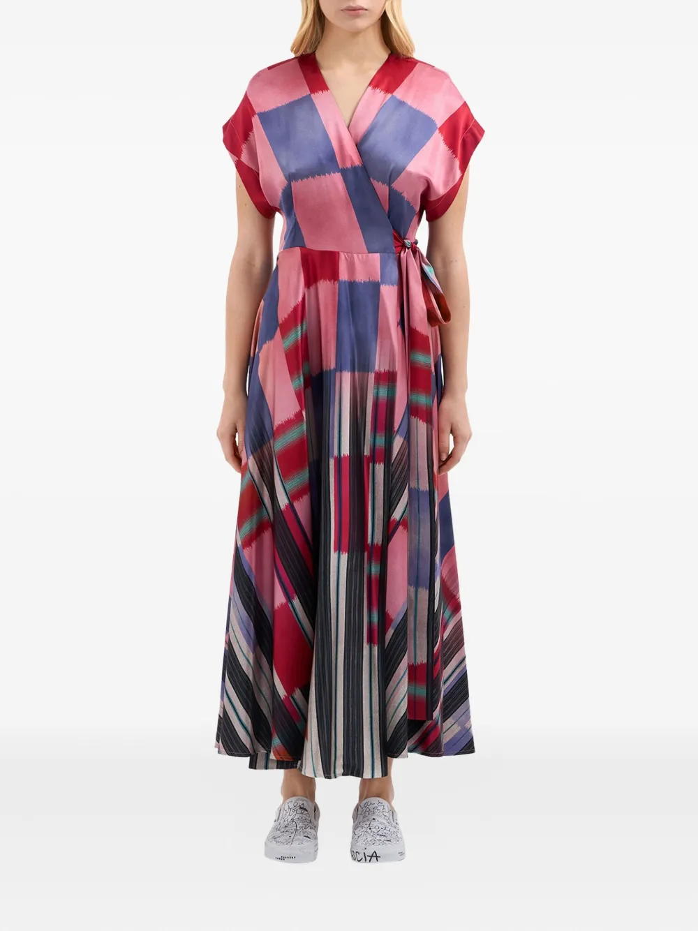 Pierre-Louis Mascia Adana wikkeljurk met abstracte print Roze