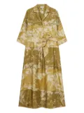 Pierre-Louis Mascia Aloe silk maxi dress - Yellow