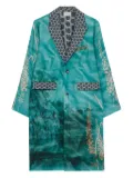 Pierre-Louis Mascia Aloe landscape-print single-breasted coat - Green