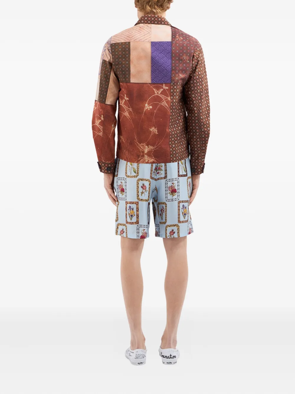 Pierre-Louis Mascia Jas met patchwork en vlakken Bruin