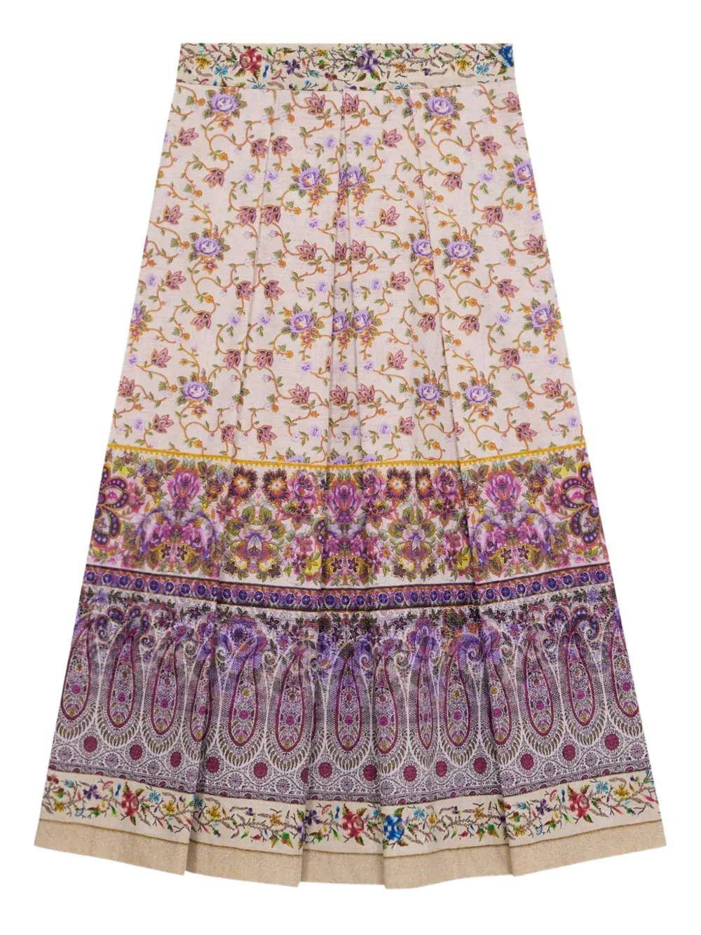 Pierre-Louis Mascia Salato plooirok met bloemenprint Beige
