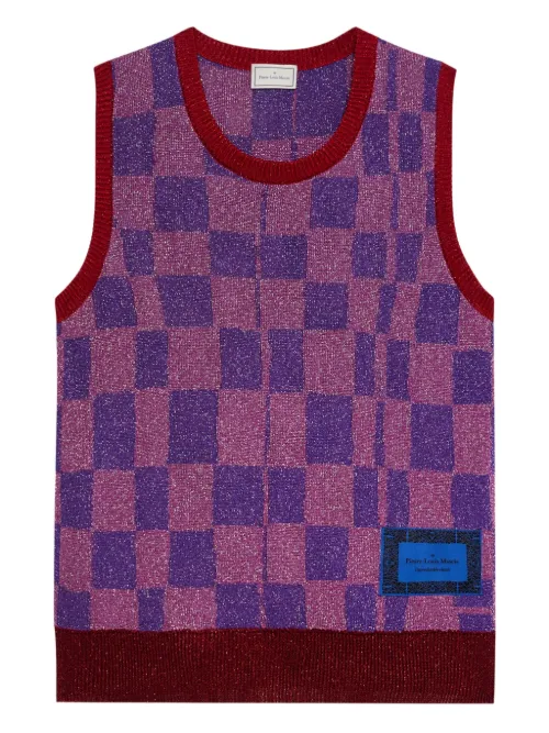 Débardeur en maille à carreaux - Pierre-Louis Mascia - Modalova